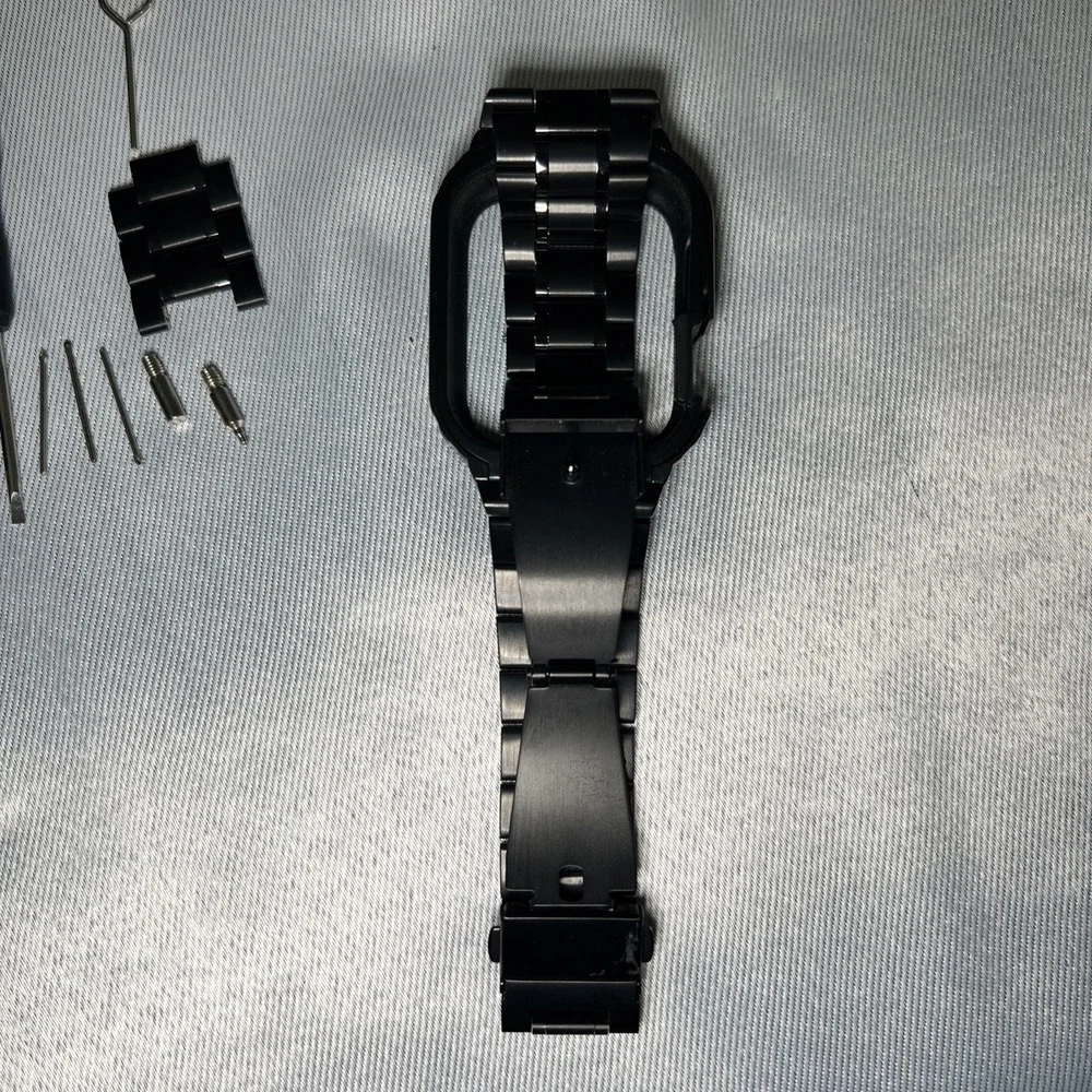 Stainless‎ Steel Black Strap Cover Case For Apple Watch 42/44 MM